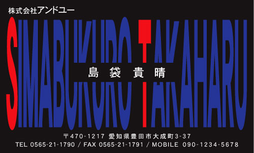センスいい かっこいい 名刺デザイン AY-CO-010