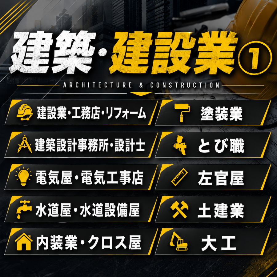 職業別名刺 職業別名刺 建築業 建設業 名刺デザイン