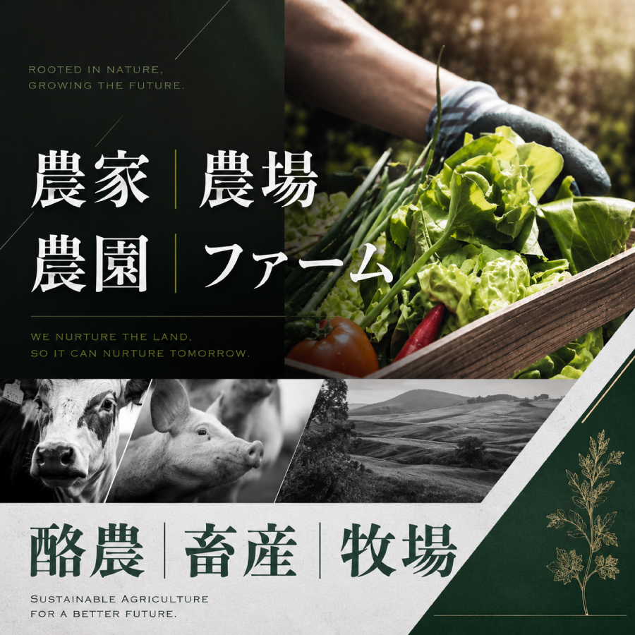 職業別名刺 農家 農場 農園 ファーム 名刺デザイン