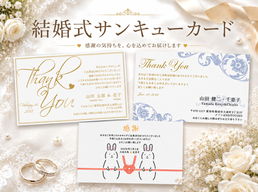 結婚式 サンキューカード 通販